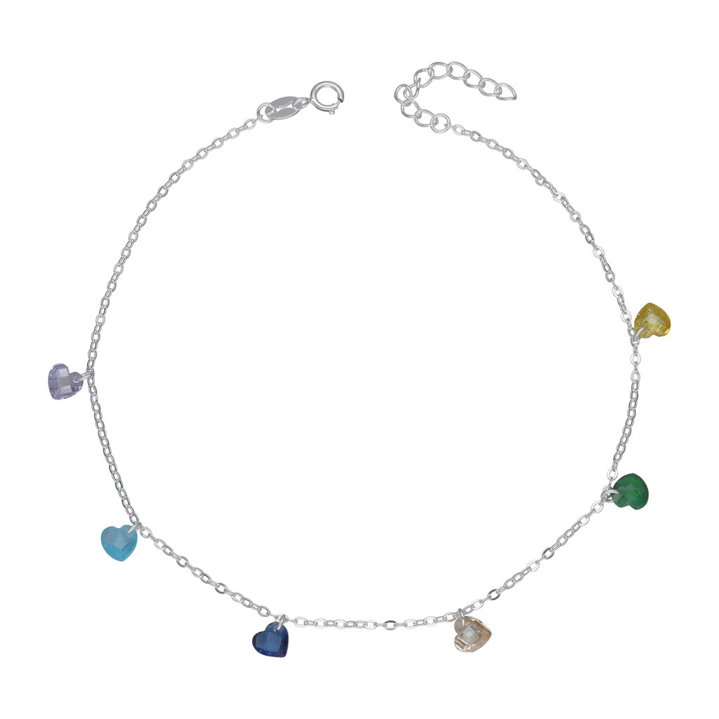 Tobillera Corazón Cristal Swarovski® Multicolor